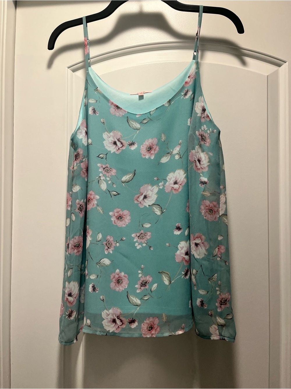 P.S.Love, adjustable spaghetti strap top with small darts. Size M
